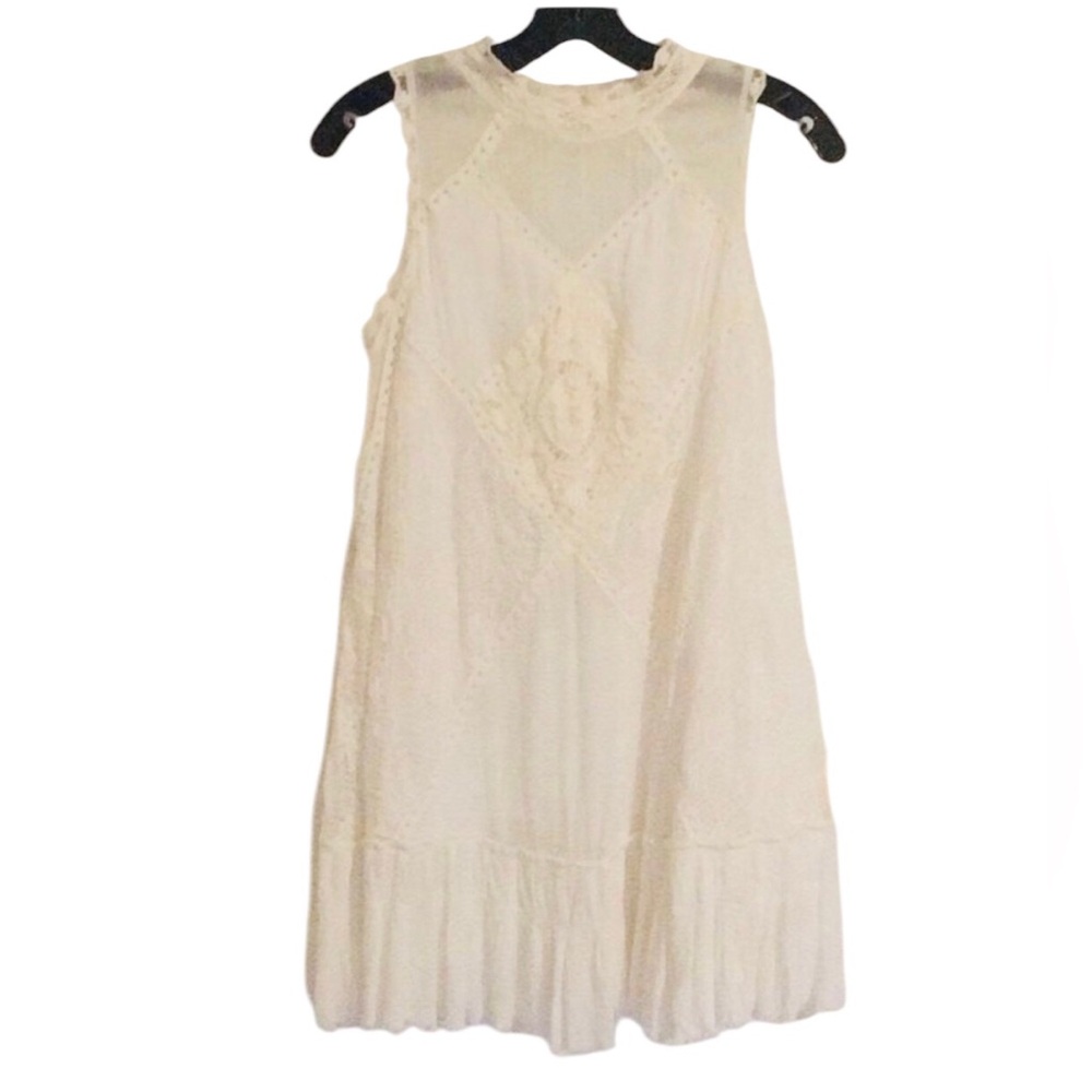 🌸 Free people white lace tank tunic Boho - Picture 2 of 10